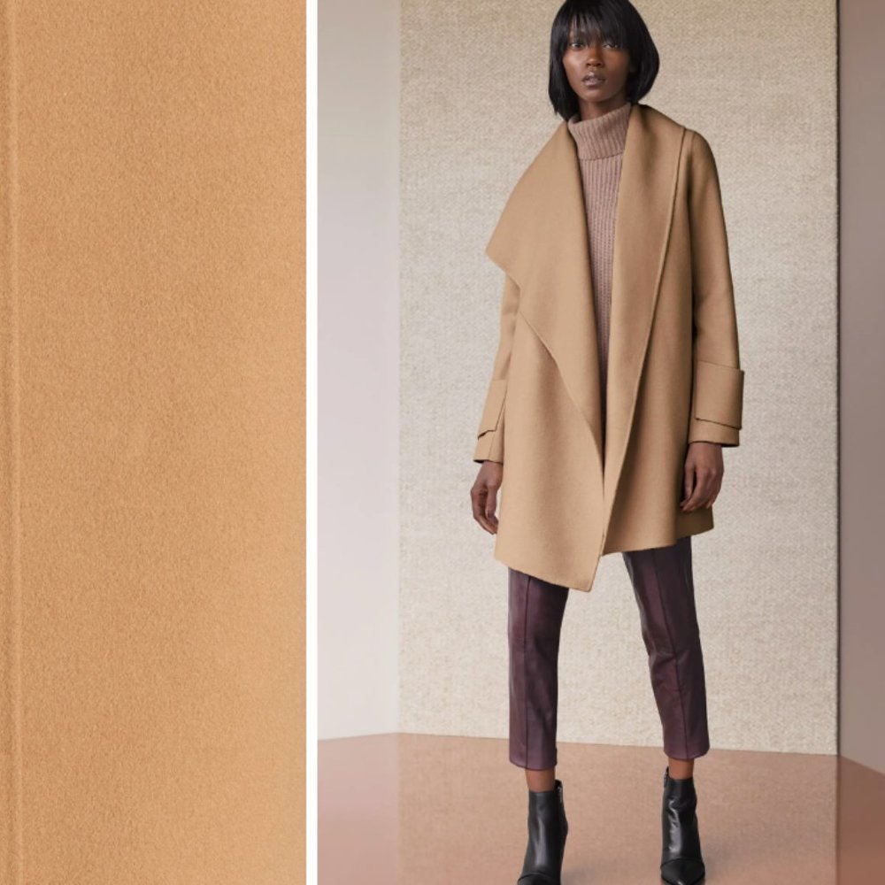 VINCE Drape Front Wool Coat